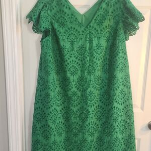 Green Eyelet Dress